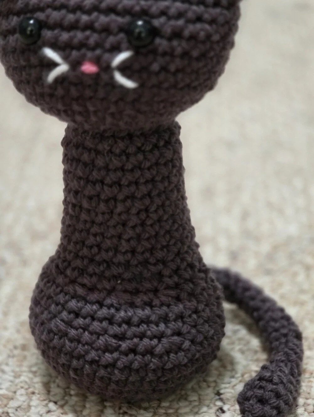 Handmade Crochet Dark Gray Cat Plushie
